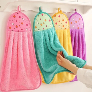 擦手抹布挂式擦手巾，厨房擦手毛巾吸水不掉毛卫生间，可爱洗手插手帕