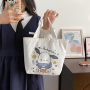 韩版小清新帆布包大容量，便当包宝妈外出便携手提包，卡通小拎包包女