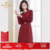 乔万尼春季连衣裙，长袖韩系红色长裙ef3e862101