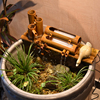 陶瓷鱼缸竹子流水过滤器循环摆件，石槽圆缸增氧喷泉风水轮水车造景