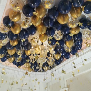 生日派对布置新年周年庆商场店铺，开业庆典装饰气球吊坠拉花布置