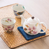日本制美浓烧繁花玫瑰茶壶茶杯家用日式茶具套装礼盒新婚乔迁礼物