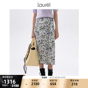 Laurel 夏季 气质多色漫画涂鸦时尚中长裙半身裙女 LWL332Q02700