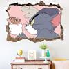猫和老鼠墙贴儿童卧室房间布置装饰卡通贴纸防水可移除玻璃贴画