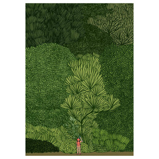 forest英国设计插画海报清新抽象创意海报，家居装饰画贴画打印画芯