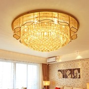 欧式金色客厅灯大气圆形水晶灯LED吸顶灯卧室灯餐厅灯