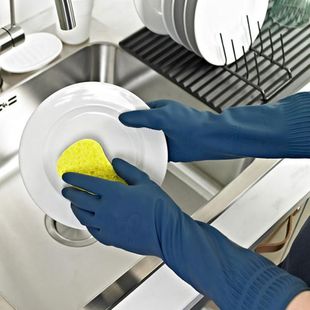 韩国进口ins长款家务，清洁橡胶乳胶手套，komax洗衣洗碗胶皮手套厨房