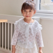女童蕾丝披肩蝴蝶结公主开衫，mariu韩国童装，2024夏款外套442
