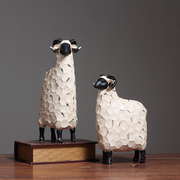 北欧创意绵羊摆件家居现代简约抽象酒柜，婚房摆饰结婚礼物生日