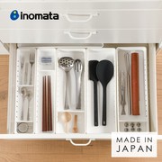 日本进口inomata厨房抽屉，收纳分隔盒餐具，分格塑料筷子勺子收纳盒