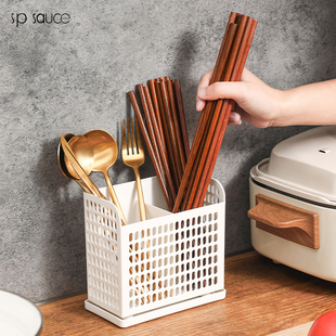 日本spsauce筷子筒家用厨房，筷笼快子收纳盒筷篓筷筒勺子置物架桶