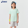 ASICS/亚瑟士童装短袖T恤男女童吸湿速干透气舒适女童绿色圆领