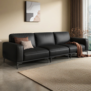 意式极简黑色真皮沙发，客厅现代简约头层牛，皮质沙发小户型复古沙发