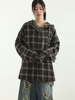 韩国23F/W retro check hood shirt(unisex)复古格子连帽衬衫