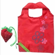 创意草莓袋环保袋创意，折叠购物袋手提收纳涤纶袋购物袋纯色袋子