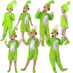 幼儿园小豆芽造型舞蹈演出服装中小学校儿童植物禾苗种子表演服装