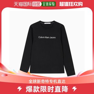 韩国直邮Calvin Klein Jeans 女款 紧身款 商标细节 长袖 T恤 (
