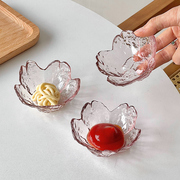 日式锤目纹樱花味碟玻璃，酱料碟小碟子火锅调料，蘸料碟子小碗盘子