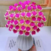 幸福玫瑰花材料包diy手工串珠，创意散珠编织花束材料不含花瓶