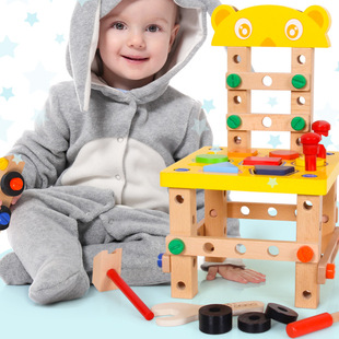 儿童木制多功能拆装工具台螺母组合拧螺丝益智拼装玩具