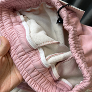 韩国粉色休闲哈伦运动裤，女秋冬侧边条纹，高腰显瘦加绒时尚卫裤