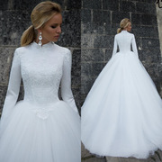 婚纱新娘，ebay2023白色蕾丝中腰大码婚纱礼服