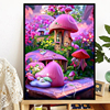 唯美梦幻童话蘑菇小屋钻石画，满钻5d客厅儿童，十字绣点砖石贴画
