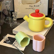 2024ins风陶瓷茶壶泡茶茶具水杯套装可爱办公室水壶家用客厅
