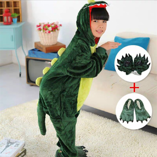 恐龙衣服睡衣成年大人，连体衣儿童宝宝皮卡丘动物，男孩女童冬天鳄鱼
