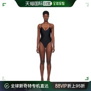 香港直邮潮奢matteau女士，黑色crossbackplunge连体泳衣cbp