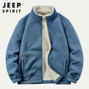 Jeep吉普2023秋冬季男士加绒加厚外套冬装棉衣潮流夹克男装上衣服