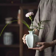 围炉煮茶氛围装饰品中式家用室内花瓶花插茶室桌面迷你陶瓷小花器