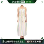 韩国直邮gaenie条纹细节，f7766999女款无袖长款连衣裙宽