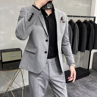 西服套装男士修身商务正装上班西装职业伴郎服新郎结婚礼服春潮男