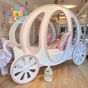 创艺城堡儿童家具定制实木公主马车床儿童床女孩单人床亲子主题床