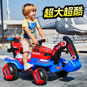 儿童玩具礼物时尚电动挖掘机可坐可骑宝宝超大号男女孩挖土机工程