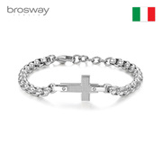 brosway欧美时尚MISTERO系列简约个性十字架男士钛钢手链