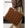 URFF DECO 饼干坐垫加厚短绒超可爱抱枕巧克力色椅垫榻榻米坐垫