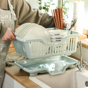 厨房碗架碗碟收纳架沥水篮置物架B塑料家用放碗筷收纳盒碗盘沥水