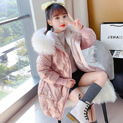 韩国女童棉服外套，2021中长款羽绒棉袄洋气，中大童加厚冬装童装