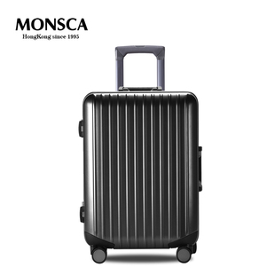 monsca摩斯卡行李箱女铝框，万向轮20寸商务旅行箱，24寸28寸男拉杆箱