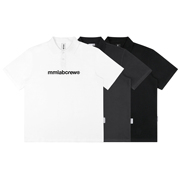 mmlabcrew夏季简约logo绣花白色黑色灰色，宽松纯棉短袖polo衫