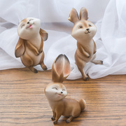 树脂小兔子摆件家居饰品创意桌面工艺品摆设可爱卡通萌宠小动物