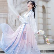 成人汉服女装2023春夏季仙女裙女学生，中国风古装衣服大袖套装
