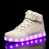 成人发光鞋高帮LED灯USB充电韩版夜光鞋底带灯的儿童鞋七彩灯光鞋