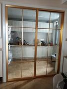 定制L型异型拐角拼格厨房移门客厅阳台钢化玻璃移门卫生间隔断推