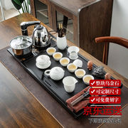 高档乌金石茶具套装家用整套石头茶盘一体式套装紫砂功夫茶台电磁