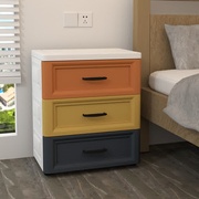 床头柜简约现代塑料，抽屉式小柜子小户型床边储物柜，卧室家用收纳柜
