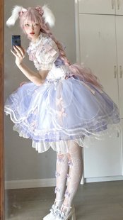 春和jsk正腰款纱裙lolita腰封，罩裙粉色、紫色掉落