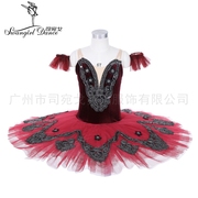 gdc专业芭蕾舞，比赛酒红色堂吉诃德芭蕾纱裙定制演出表演蓬蓬裙